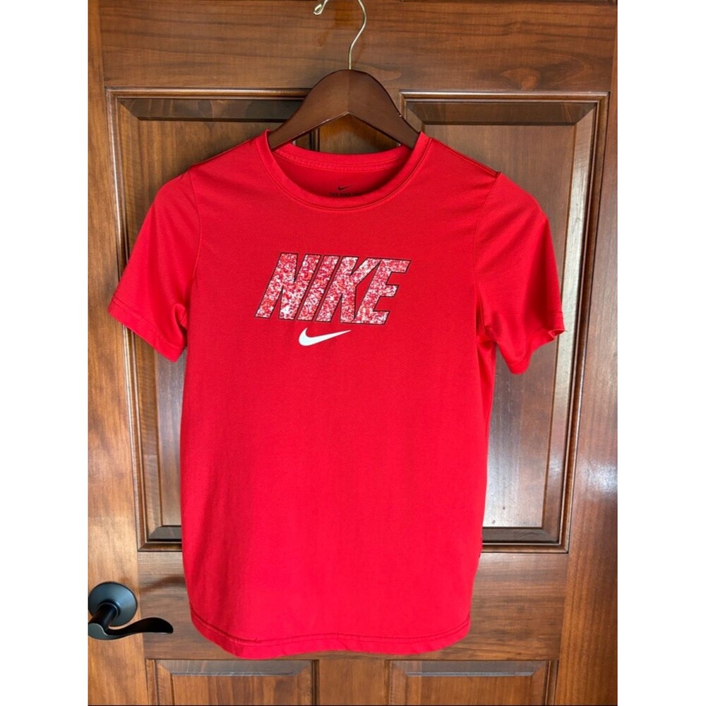 Nike Red Graphic Logo Performance Tee- Boys Medium